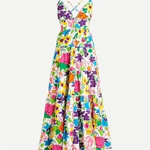 J. Crew Cotton-poplin button-up dress in vibrant garden Size S